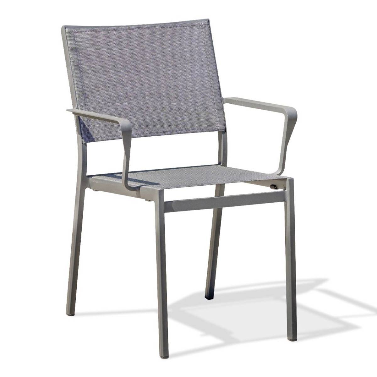 Dcb Garden - Fauteuil de Jardin Empilable "Stockholm" 84cm Gris Anthracite - Image 1