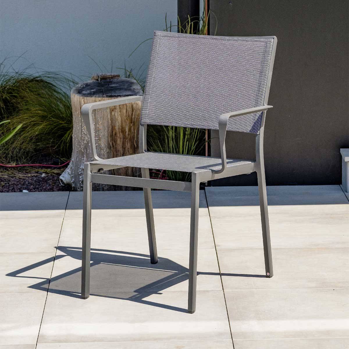 Dcb Garden - Fauteuil de Jardin Empilable "Stockholm" 84cm Gris Anthracite - Image 4