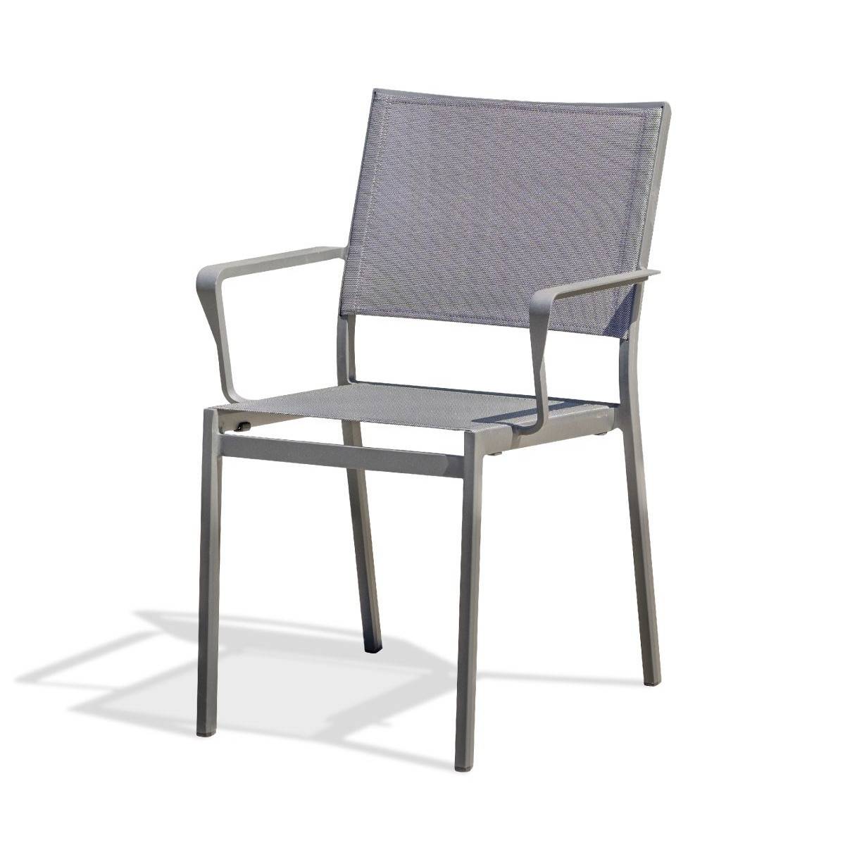 Dcb Garden - Fauteuil de Jardin Empilable "Stockholm" 84cm Gris Anthracite - Image 2