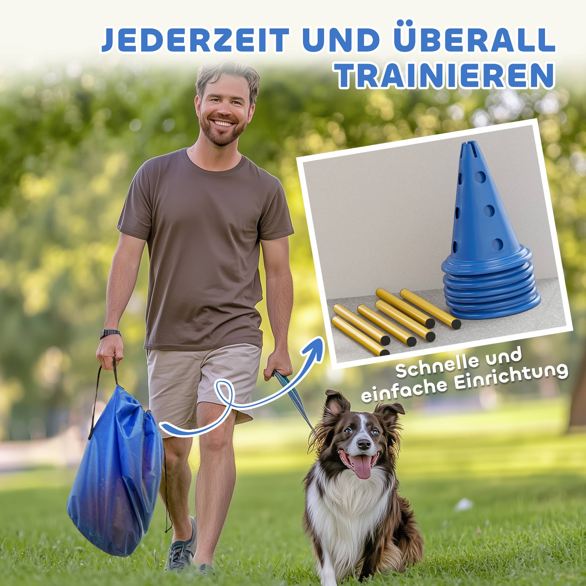ComfortXL - Haies agilité chien ABS 3 pièces 80 x 22,5 x 30 cm hauteur réglable entraînement - ComfortXL Outdoor Living - Image 9