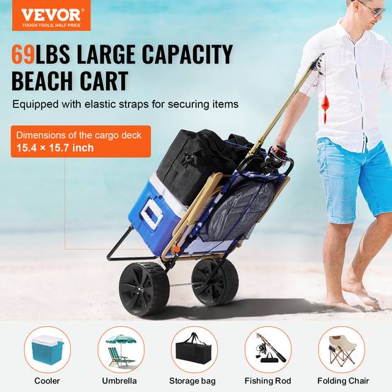 Chariot Plage Pique-nique Pratique Chariot De Plage Pliable XL - Capacité 172 Kg - Roues 12 Cm Tout-terrain - Poignée Réglable - 73x46,5x89,5 Cm - Vert Caddie Transport Camping Shopping Chariot Plage Pique-nique Pratique Chariot De Plage Pliable XL - Capacité 172 Kg - Roues 12 Cm Tout-terrain - Poignée Réglable - 73x46,5x89,5 Cm - Vert Caddie Transport Camping Shopping