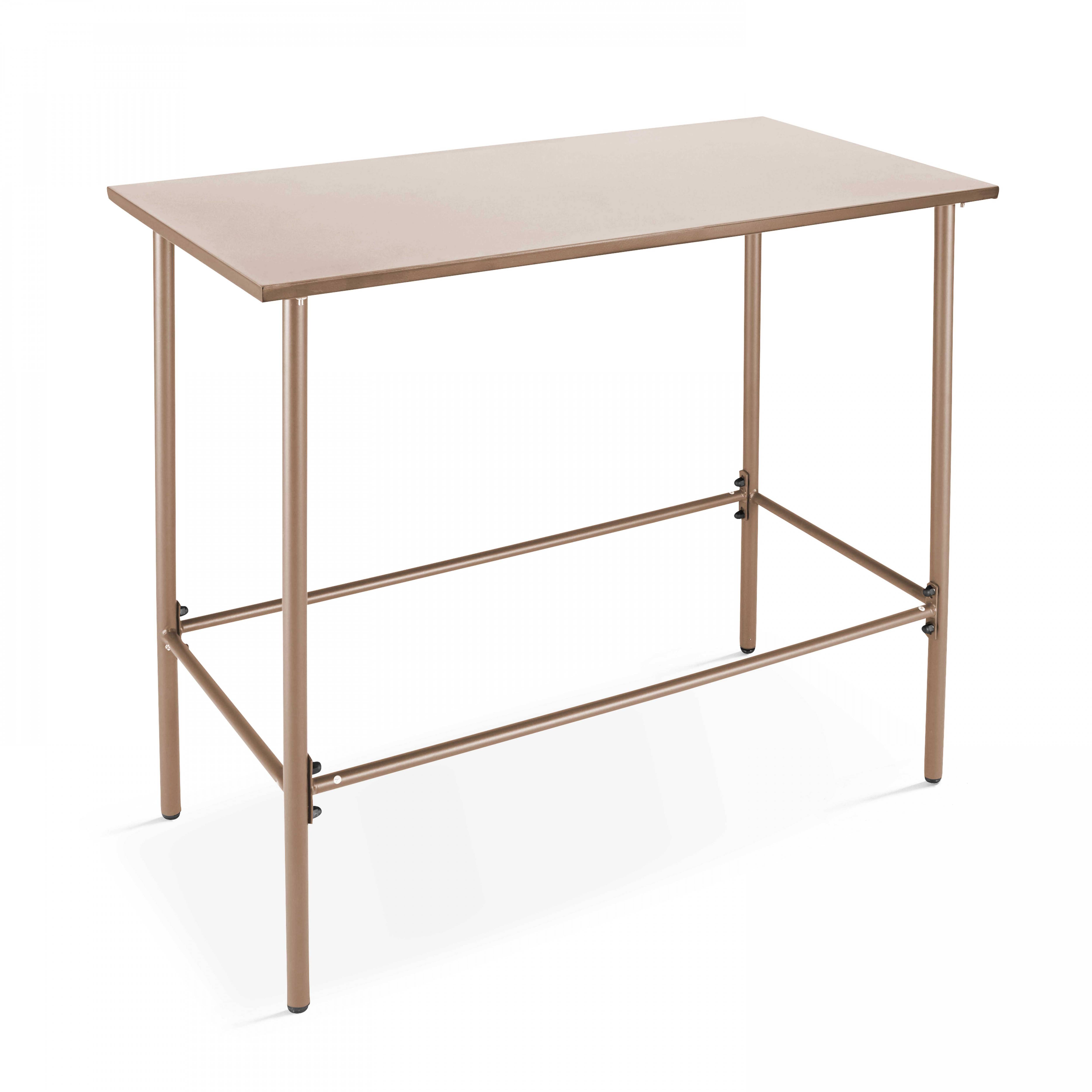 Oviala - Ensemble table haute et 4 chaises de bar en métal taupe Palavas - Oviala - Image 6