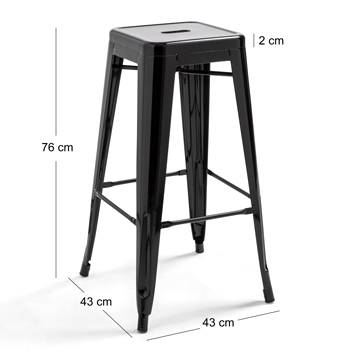 Oviala - Tabouret de bar en métal brillant orange Indus - Oviala - Image 4