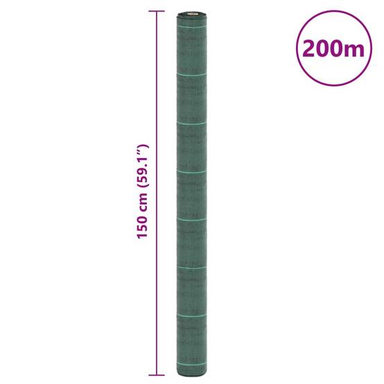 Toile de paillage polypropylène pour jardin potager anti-mauvaises herbes 1,5x200 m Vert - ComfortXL Outdoor Living - Image 8