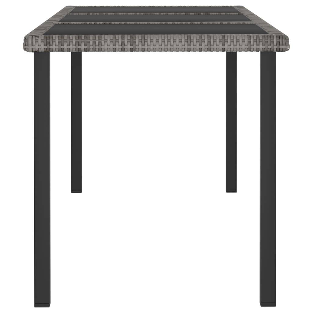 ComfortXL - Grande Table de Jardin Grise 180cm en Résine Tressée avec Plateau Verre, pour 6 Convives – ComfortXL Outdoor Living - Image 3