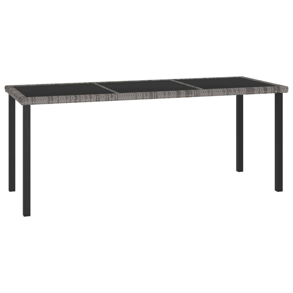 ComfortXL - Grande Table de Jardin Grise 180cm en Résine Tressée avec Plateau Verre, pour 6 Convives – ComfortXL Outdoor Living