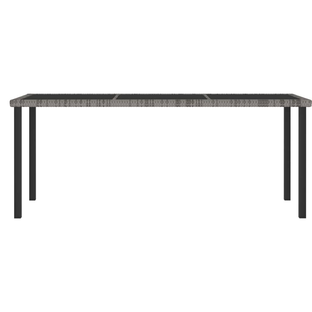 ComfortXL - Grande Table de Jardin Grise 180cm en Résine Tressée avec Plateau Verre, pour 6 Convives – ComfortXL Outdoor Living - Image 2