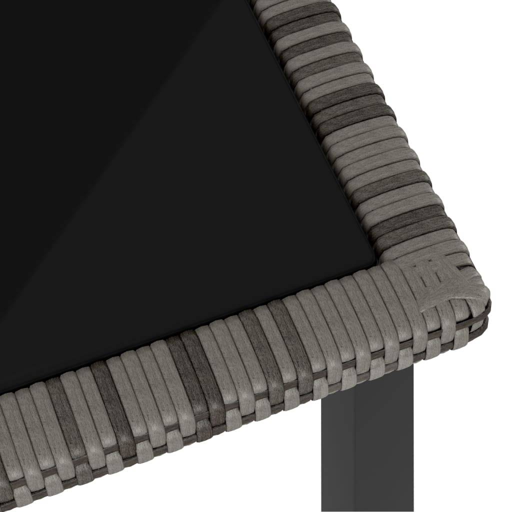 ComfortXL - Grande Table de Jardin Grise 180cm en Résine Tressée avec Plateau Verre, pour 6 Convives – ComfortXL Outdoor Living - Image 4