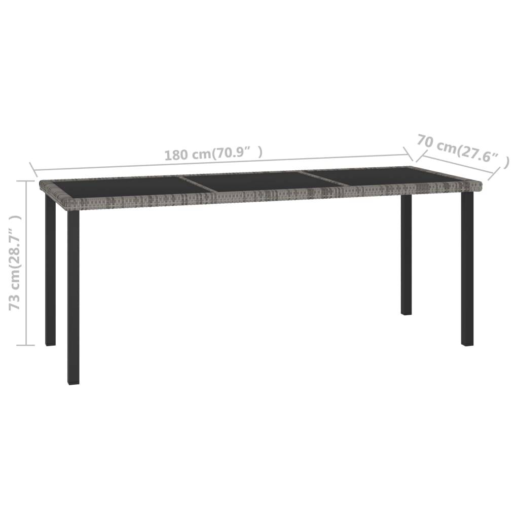 ComfortXL - Grande Table de Jardin Grise 180cm en Résine Tressée avec Plateau Verre, pour 6 Convives – ComfortXL Outdoor Living - Image 5