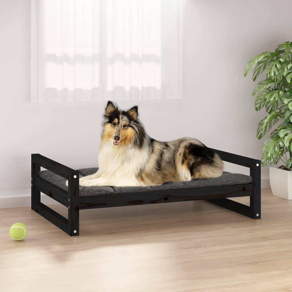 Vidaxl - Lit pour chien Noir 95,5x65,5x28 cm Bois de pin solide vidaXL 821486 - Image 1