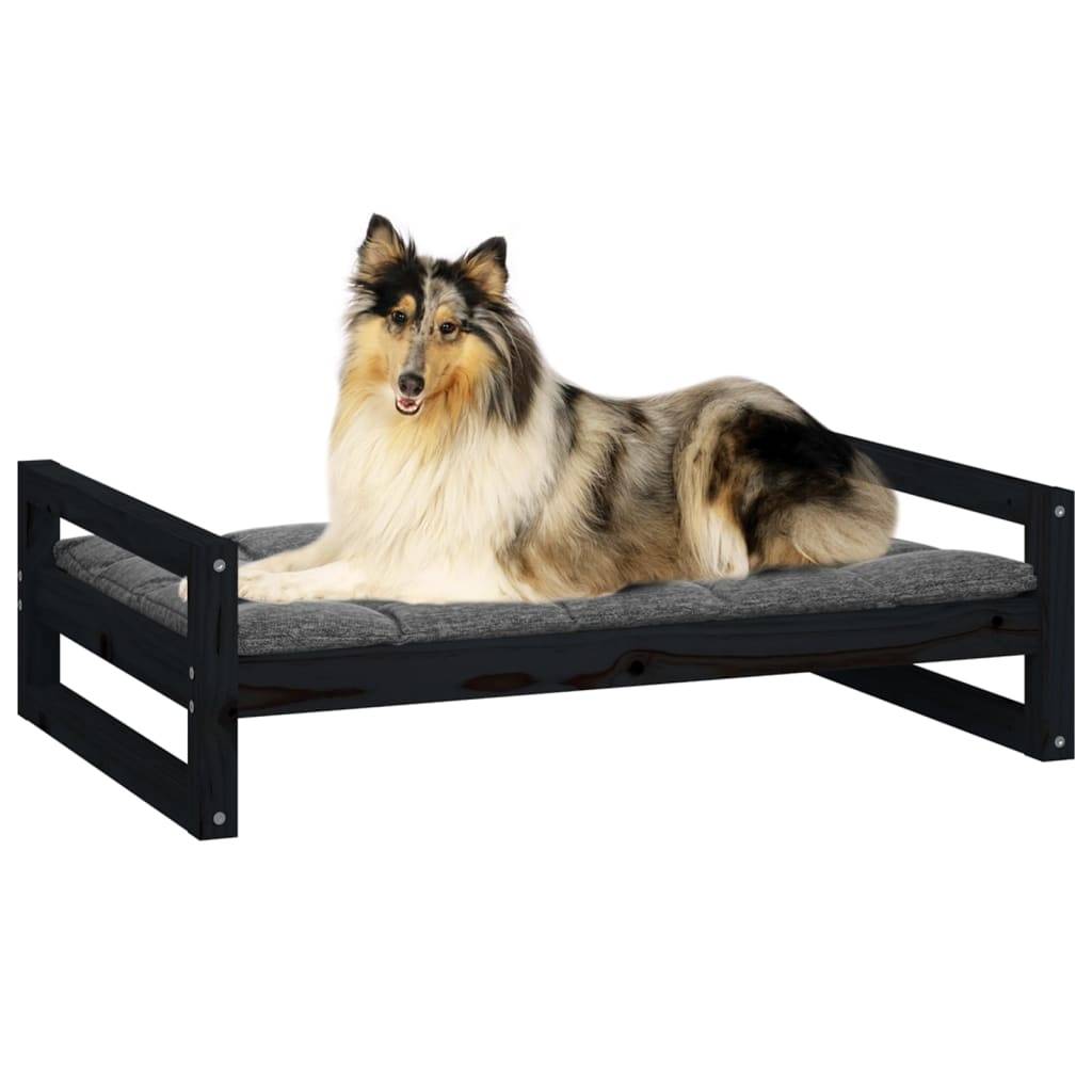 Vidaxl - Lit pour chien Noir 95,5x65,5x28 cm Bois de pin solide vidaXL 821486 - Image 5