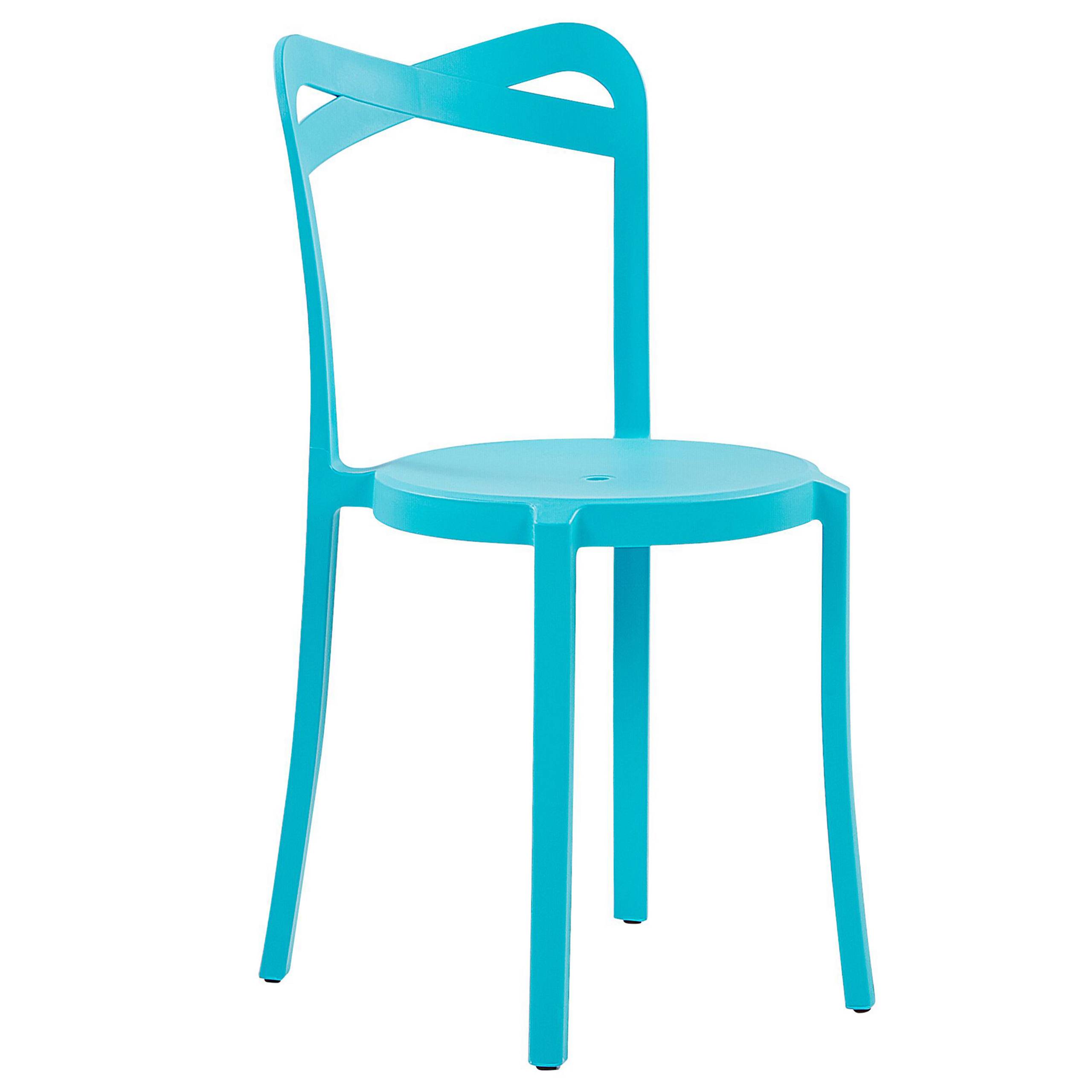 Beliani - Salon de Jardin Blanc et Bleu Synthétique à 4 Places Table Carrée Légère pour Extérieur Moderne - Image 4