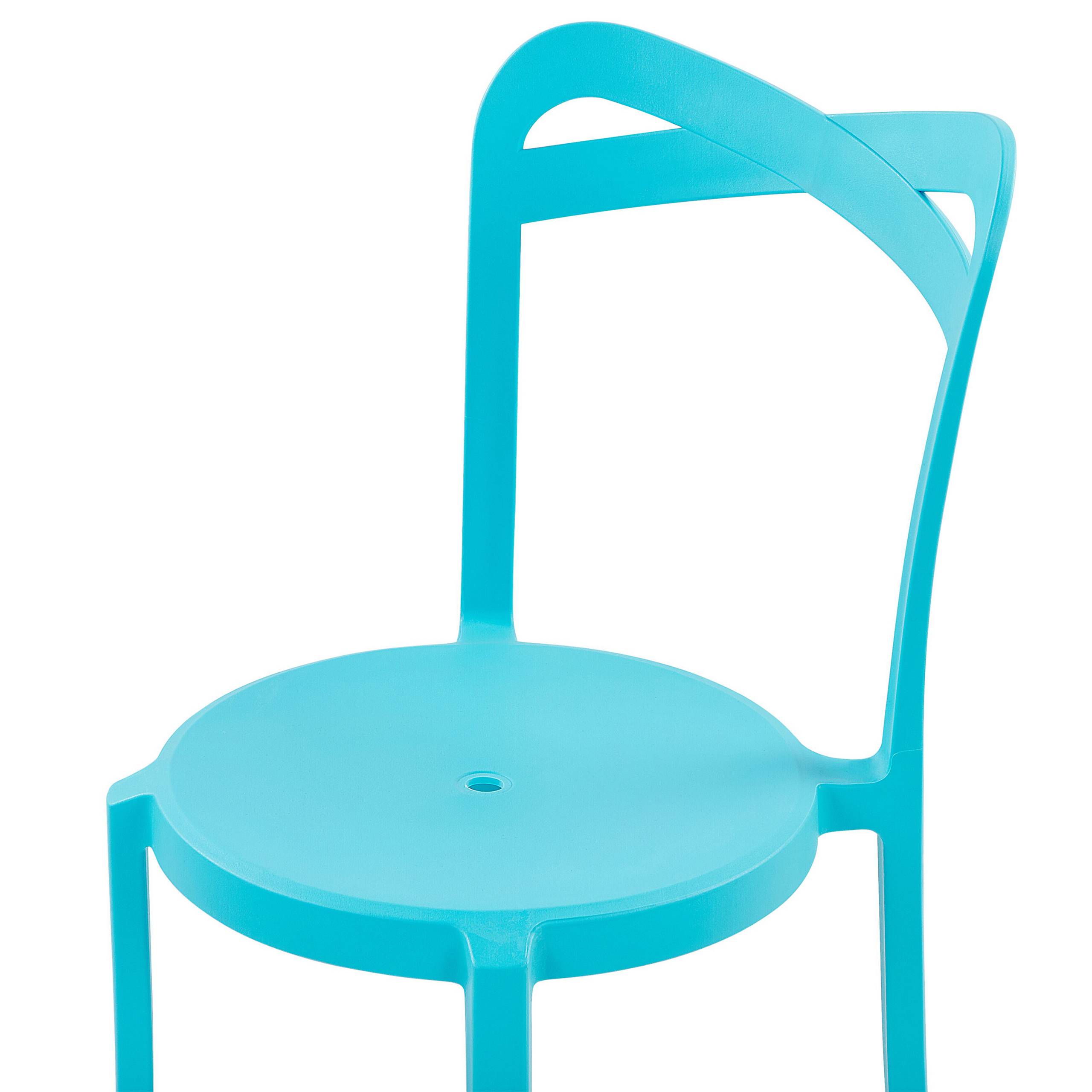 Beliani - Salon de Jardin Blanc et Bleu Synthétique à 4 Places Table Carrée Légère pour Extérieur Moderne - Image 7