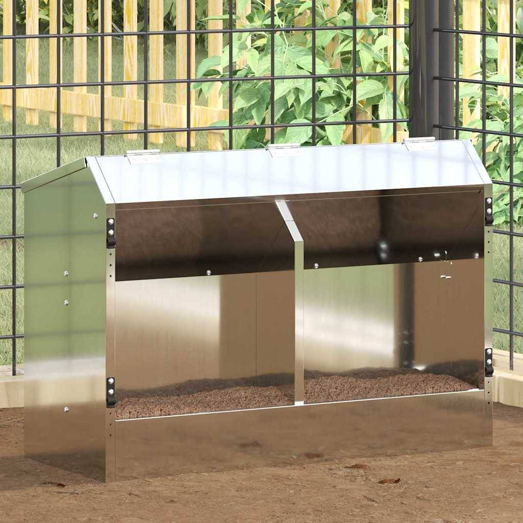 Nourrisseur Volaille Lapin Galvanisé 6kg Etanche Argent - ComfortXL Outdoor Living - Image 1