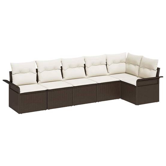 Salon de Jardin 6 Places en Résine Tressée Modulable pour Terrasse Marron – ComfortXL Outdoor Living - Image 2
