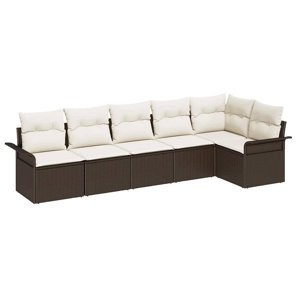 Salon de Jardin 6 Places en Résine Tressée Modulable pour Terrasse Marron – ComfortXL Outdoor Living - Image 2