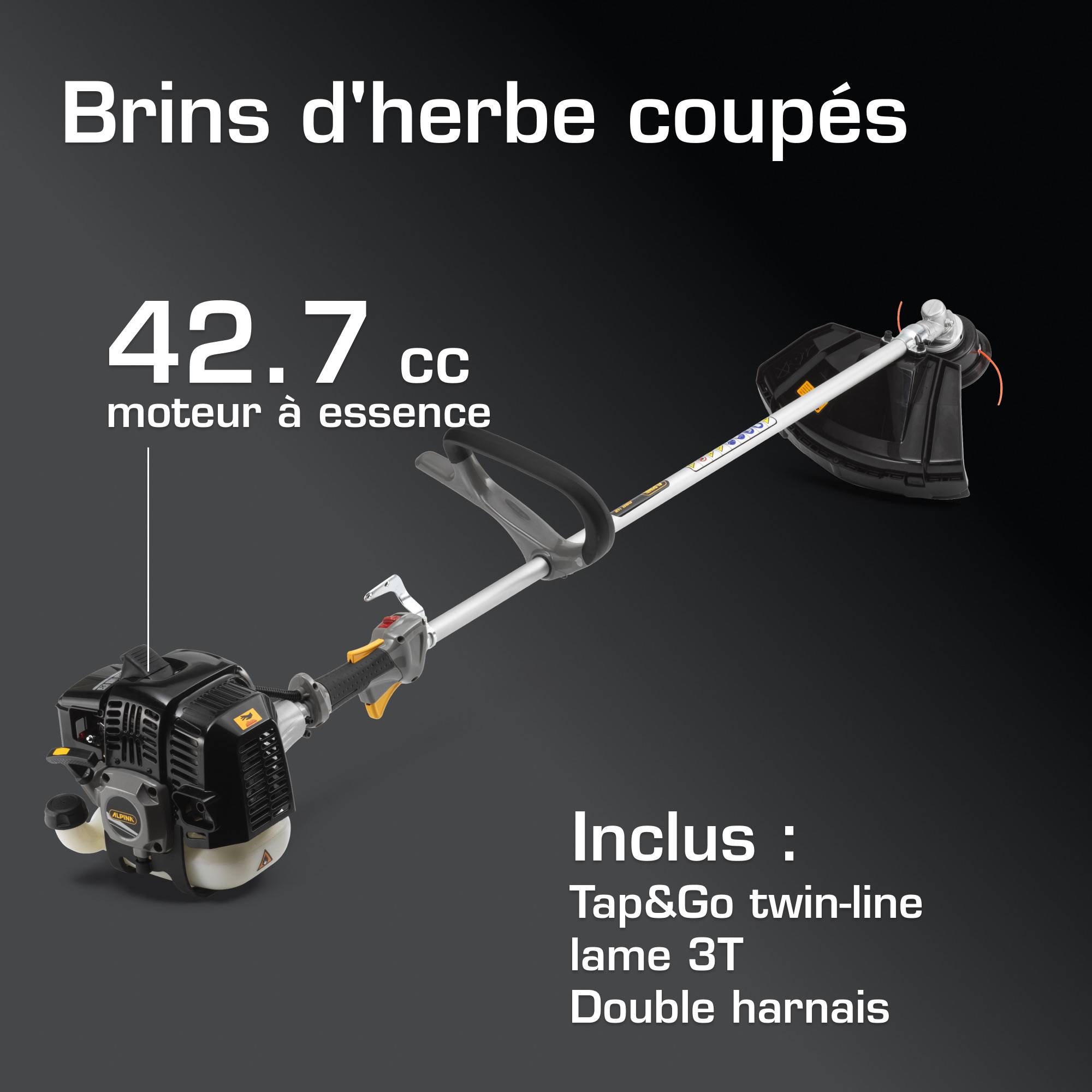 Alpina - Débroussailleuse thermique ABR 42, Moteur essence puissant 42,7 cm³, performante pour herbes denses et finitions de jardin - Alpina - Image 3