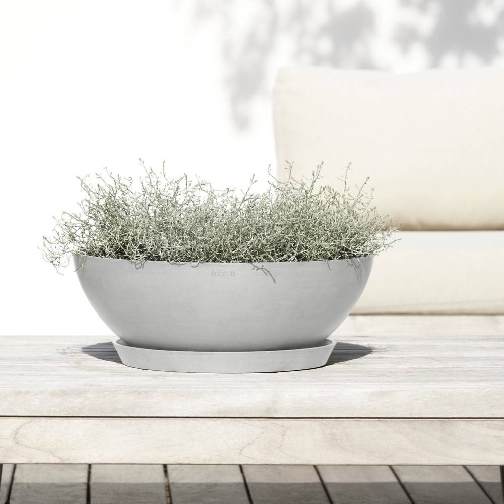 Ecopots - Pot Rond Vienna 50 Blanc Gris - Ø 50 x H. 18 cm - 22,3 L ECOPOTS - Image 5