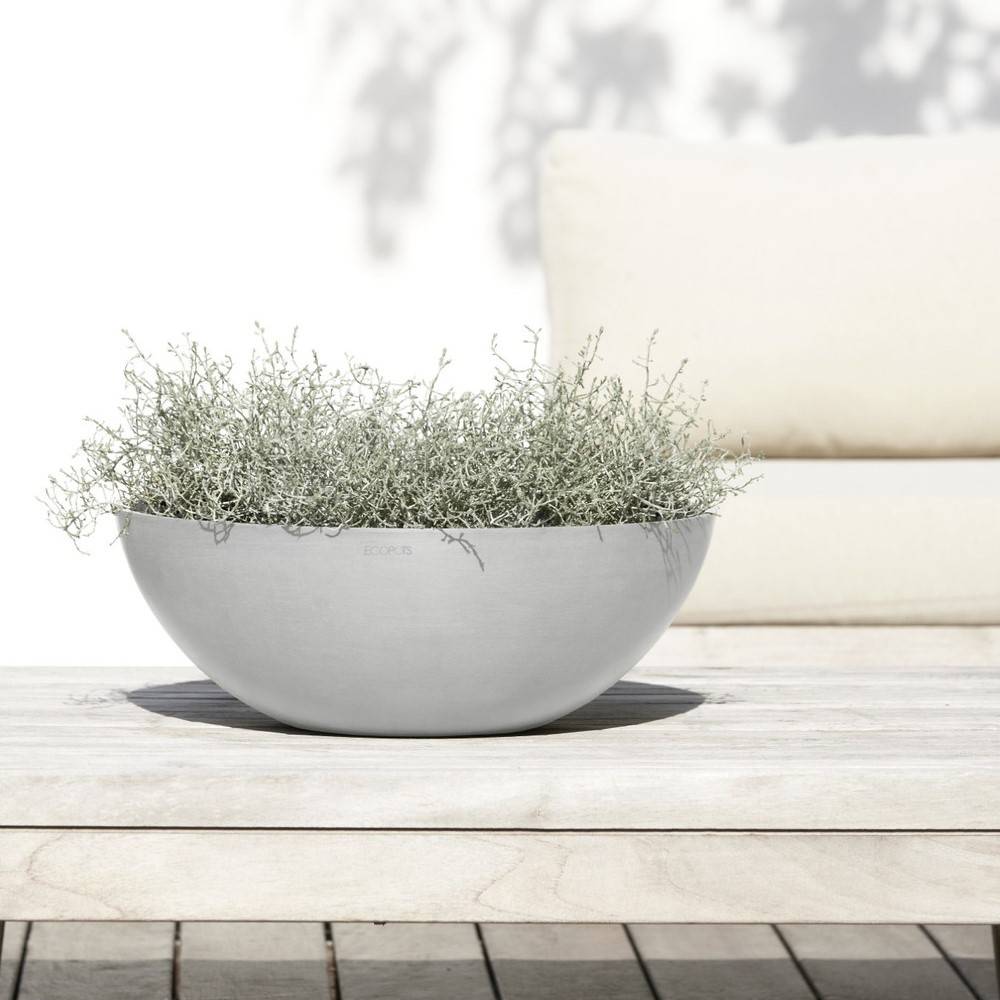 Ecopots - Pot Rond Vienna 50 Blanc Gris - Ø 50 x H. 18 cm - 22,3 L ECOPOTS - Image 4
