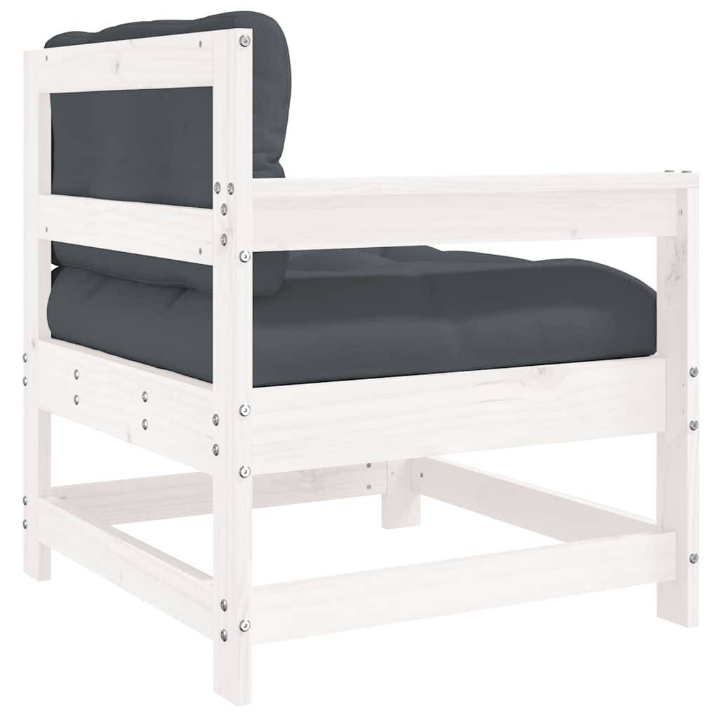 Vidaxl - Chaise de jardin avec coussins blanc bois de pin massif vidaXL 825570 - Image 6