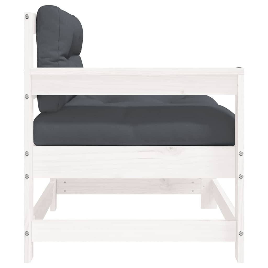 Vidaxl - Chaise de jardin avec coussins blanc bois de pin massif vidaXL 825570 - Image 7