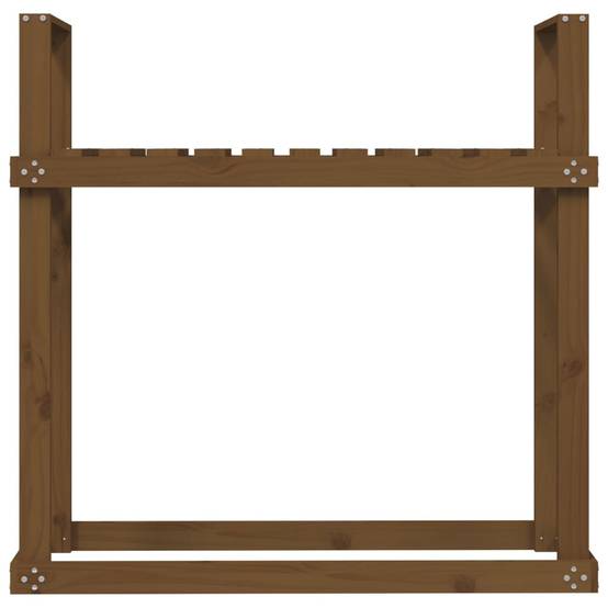 Range-bûches Intérieur Bois de Pin Finition Miel pour Cheminée 110x35x109cm - ComfortXL Outdoor Living - Image 5