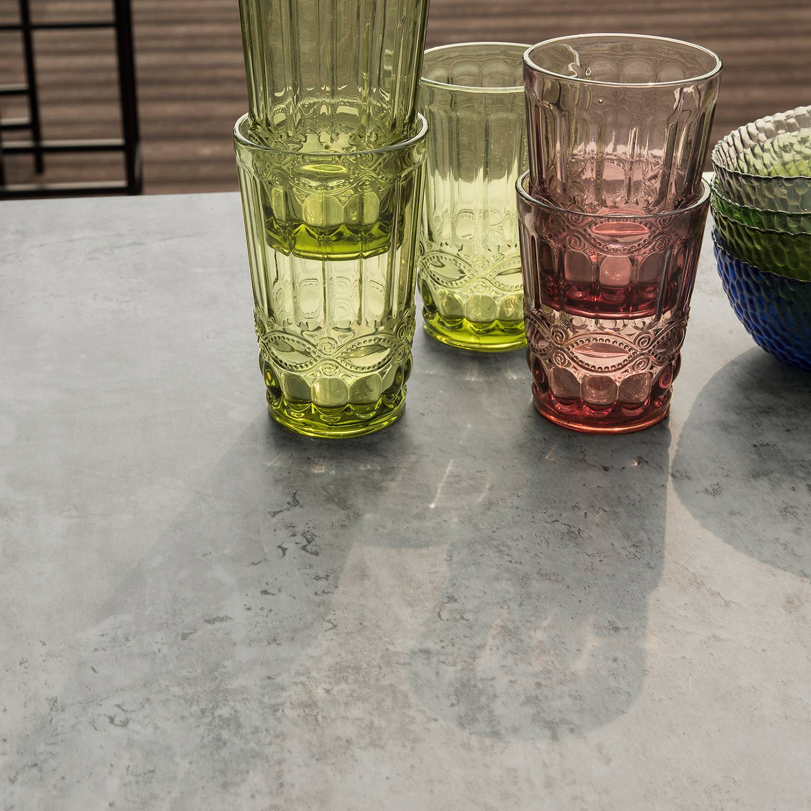 SoBuy Table et 4 Tabourets de Bar Bistrot, Table Haute Mange-Debout pour Cuisine Salon Balcon, Gris, OGT11-HG - Image 7
