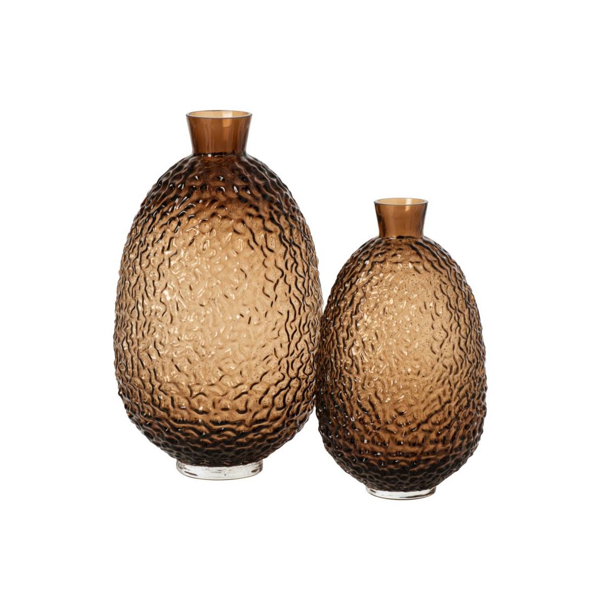 J-Line - Vase Ovale en Verre "Kyoto" 35cm Marron - Image 2