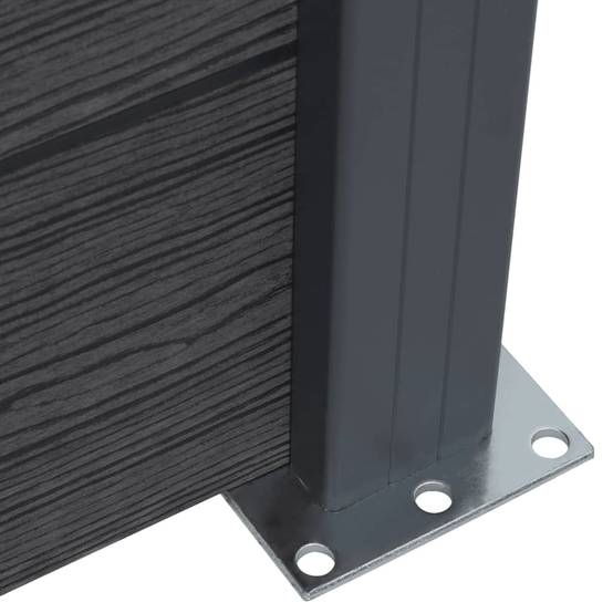 Ensemble de clôture de jardin - panneaux de clôture - Barrière de jardin gris 180x186 cm WPC - MEUBLE PRO - Image 6