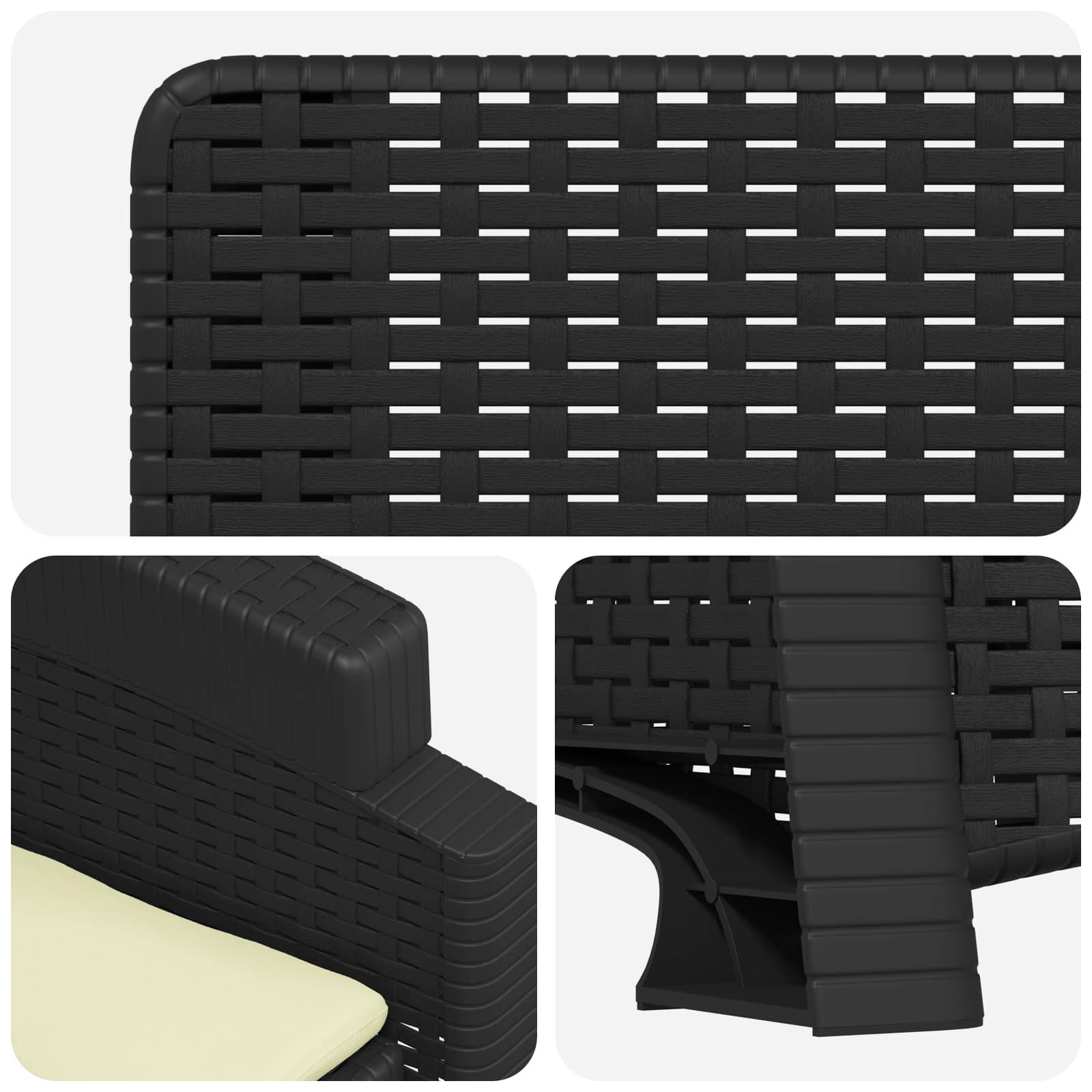 PANGIVO - Chaise de jardin inclinable polypropylène anthracite et crème 56 x 63 x 92 cm - PANGIVO - Image 6