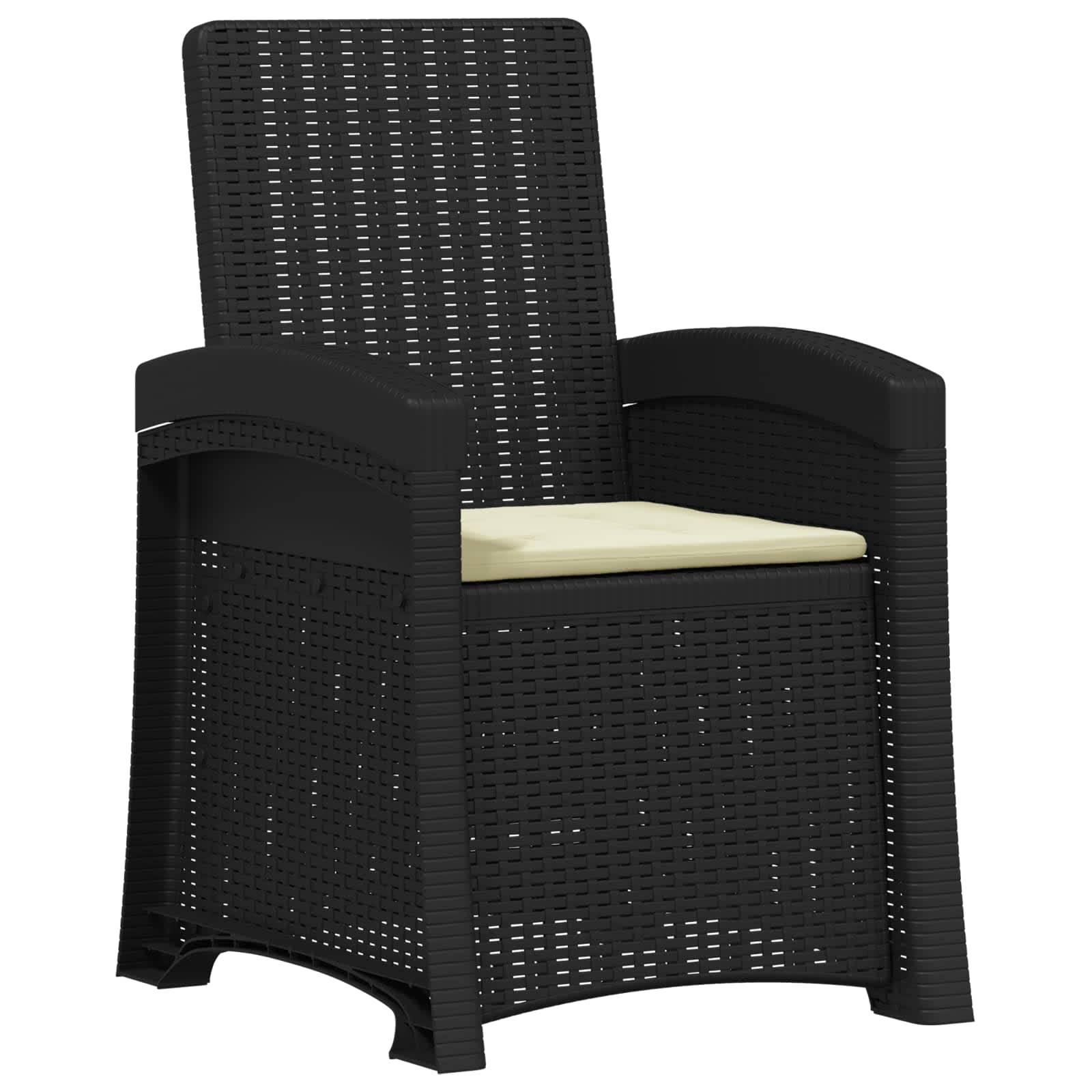 PANGIVO - Chaise de jardin inclinable polypropylène anthracite et crème 56 x 63 x 92 cm - PANGIVO - Image 2