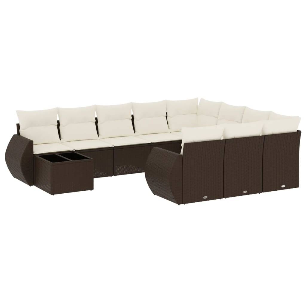 ComfortXL - Salon de jardin bas 10 places avec table basse en résine tressée modulable Marron – ComfortXL Outdoor Living - Image 2