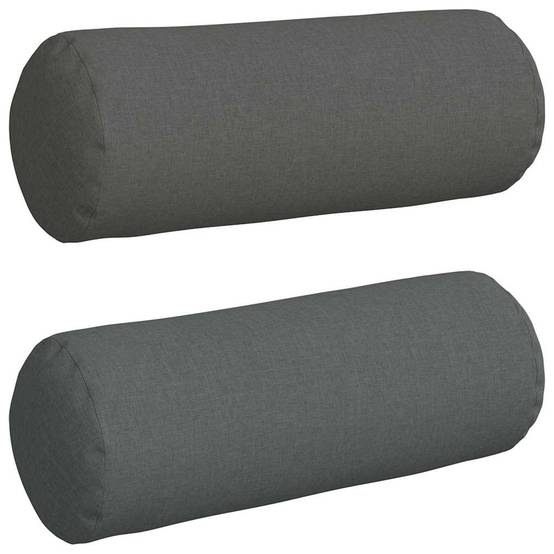 Lot de 2 Coussins Polochons Géants Tissu Doux Housse Lavable pour Chambre et Salon Gris Foncé 25x70 cm – ComfortXL Outdoor Living - Image 2