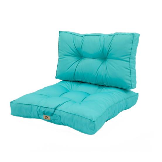 Coussins pour salon de jardin capitonné 50x50cm Bleu caraibes - Déco arts - Image 1