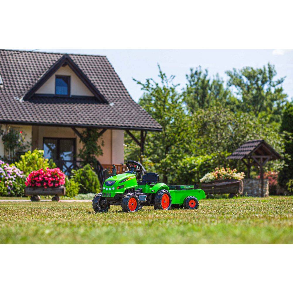 Falk - Tracteur pour enfant à pédales avec capot ouvrant et remorque X Tractor - Image 2