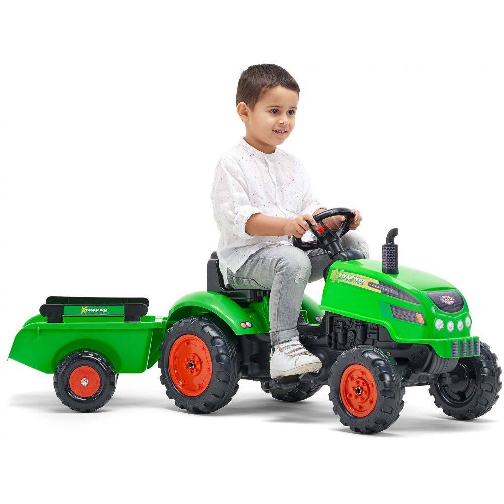 Falk - Tracteur pour enfant à pédales avec capot ouvrant et remorque X Tractor - Image 4