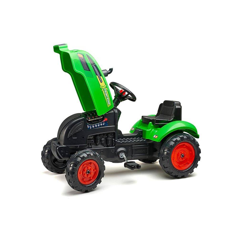 Falk - Tracteur pour enfant à pédales avec capot ouvrant et remorque X Tractor - Image 3