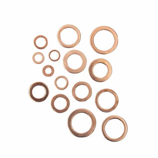 Coffret joints cuivre plats Ø 5x10 à 17,5x24 mm 150 pcs - Image 2