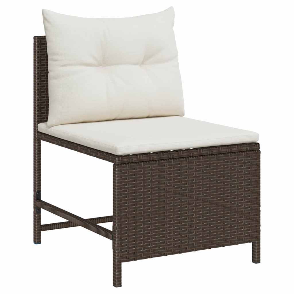 Vidaxl - Ensemble de canapé de jardin 6 pcs Marron et Crème polyrotin vidaXL 4104701 - Image 6