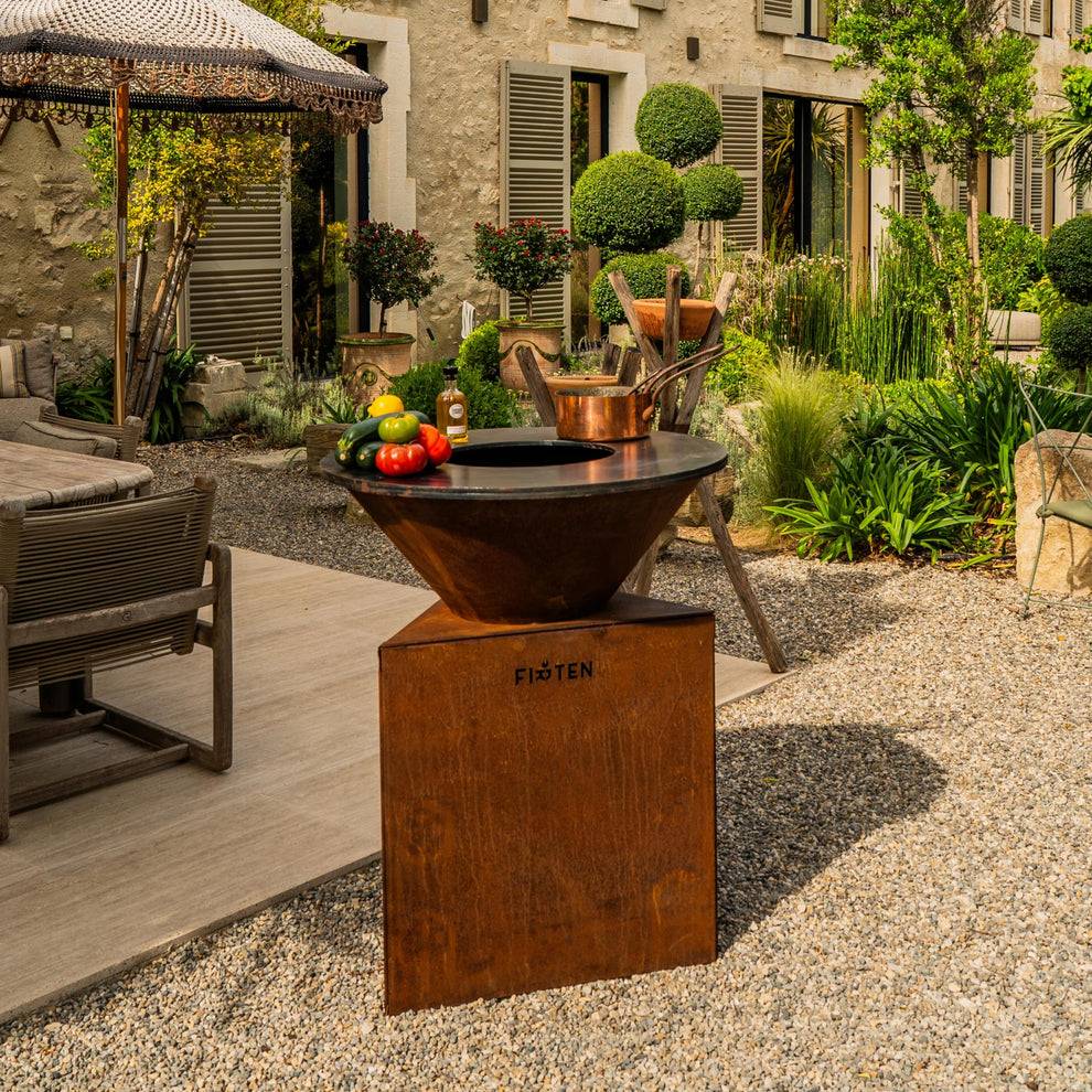 Brasero Plancha Tradition 80 Ø 80 cm – acier Corten épais, cuisson plaque incurvée – Firten - Image 1