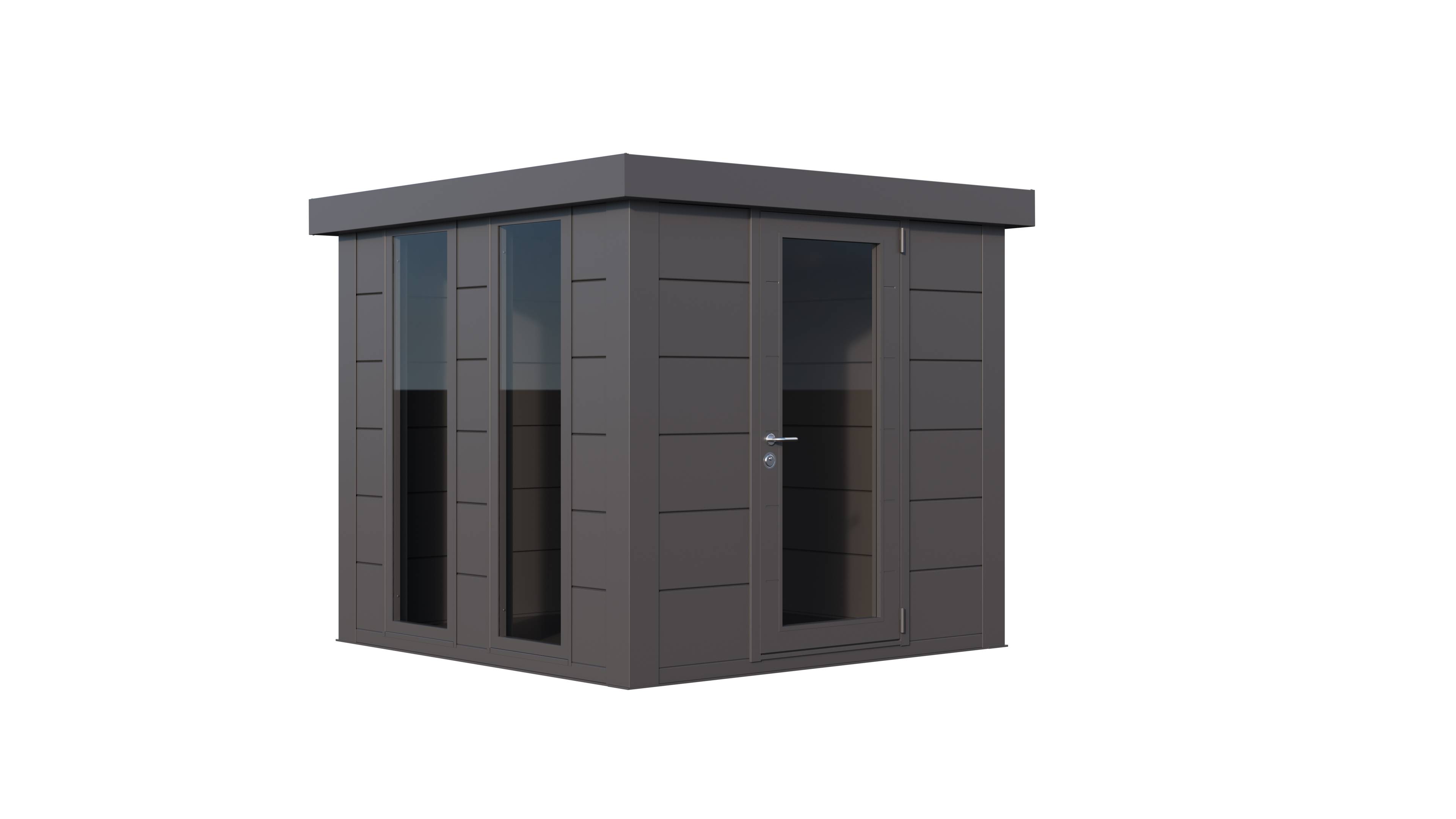 Telluria - Abri de jardin 5,7 m² anthracite avec porte simple vitrée et 2 fenêtres - TELLURIA LUMINATO 2424 - Image 1