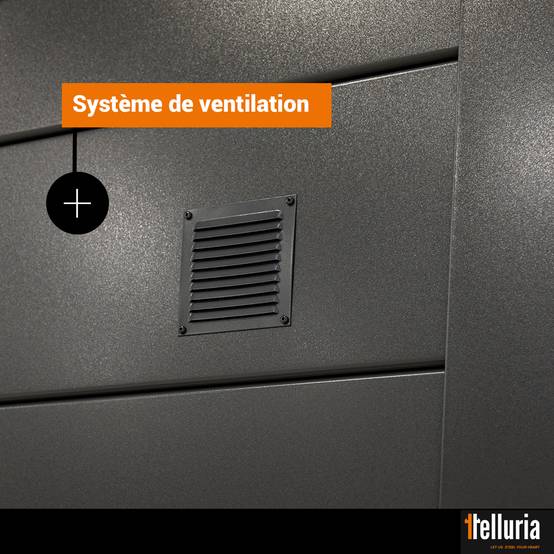 Telluria - Abri de jardin 5,7 m² anthracite avec porte simple vitrée et 2 fenêtres - TELLURIA LUMINATO 2424 - Image 4