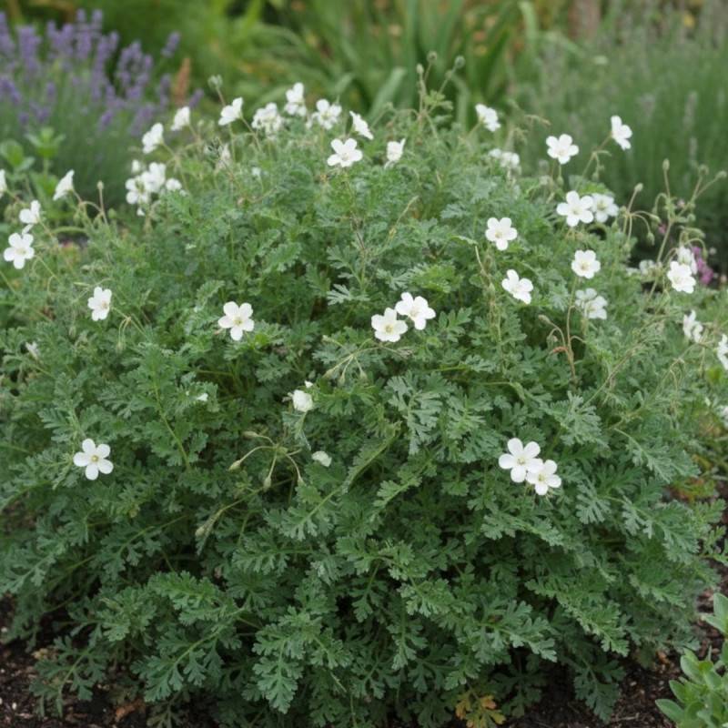 Bec de Grue chrysanthum, Erodium à fleurs Blanche/ - feuillage Persistant - Godet - 5/20 cm