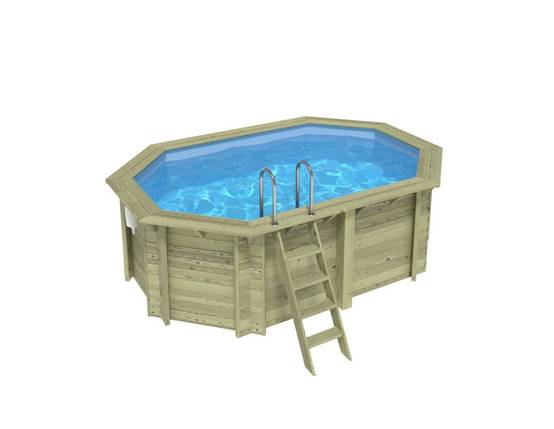 Altanka - Piscine hors sol en bois NEMO 4.3 x 3 - H.1.31 m, bleu pâle, fixations à visser - BAS7303OSPL - ALTANKA - Image 1