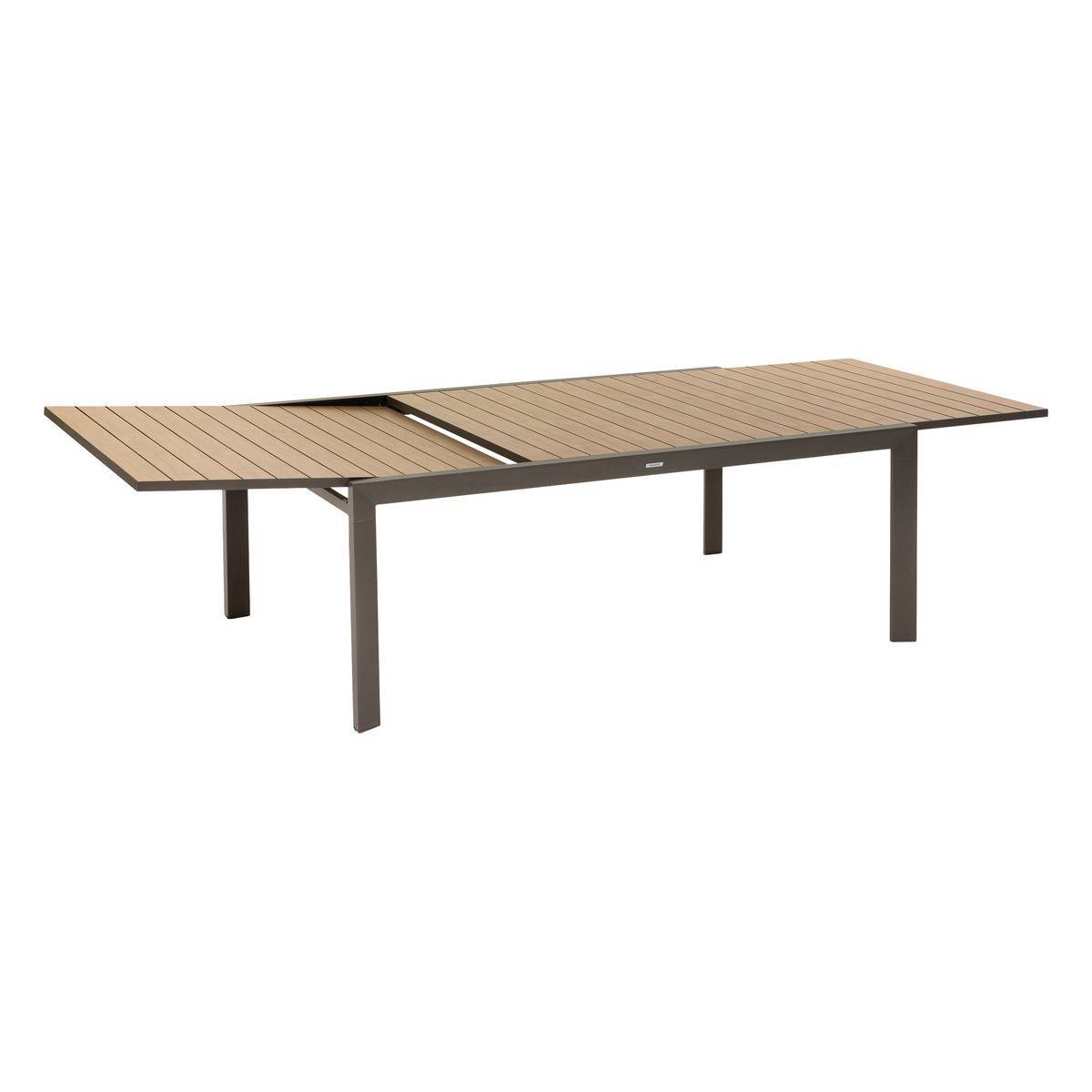 Hesperide - Table de jardin extensible "Évasion" en aluminium honey et praline traité époxy 14 places Hespéride - Image 2