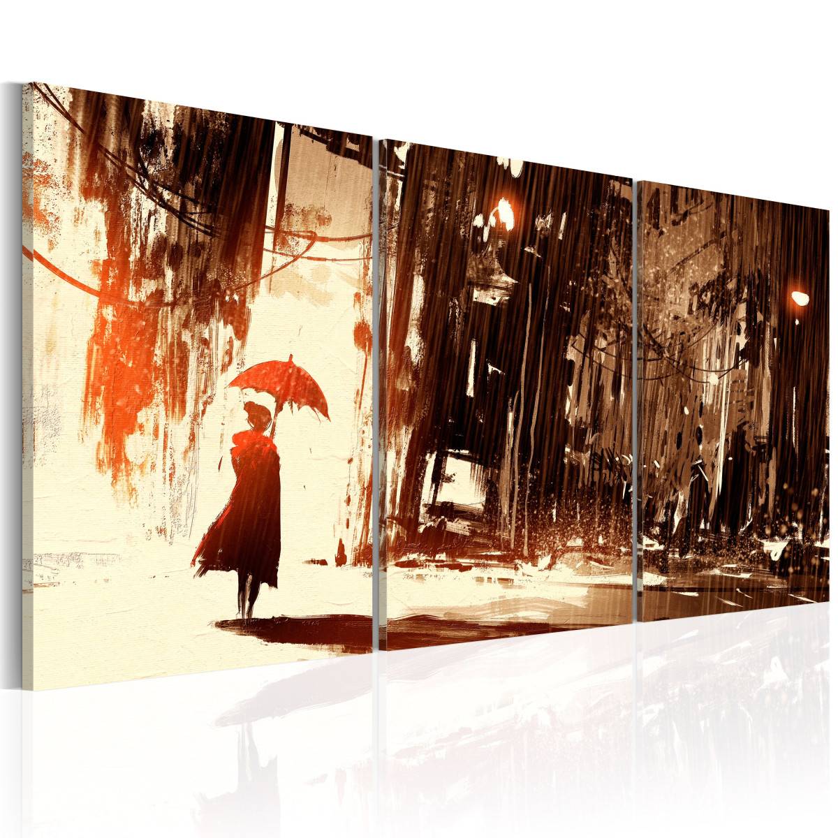 Tableau Imprimé "City in the Rain" 60 x 120 cm - Image 1