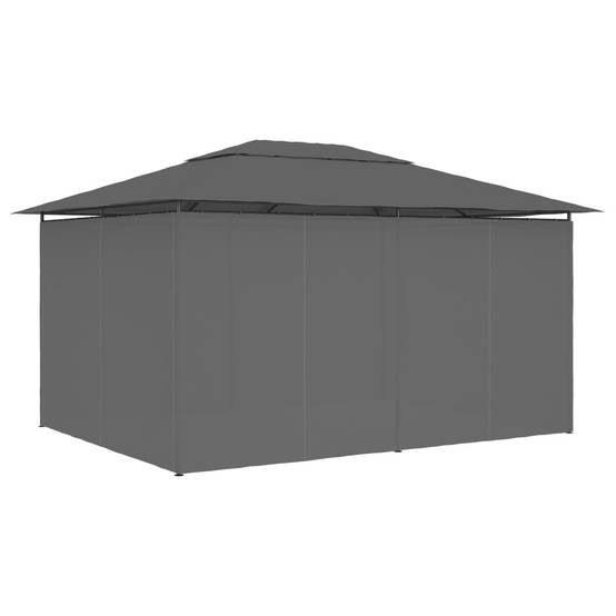 Tonnelle de Jardin avec Rideaux Acier et Tissu Polyester Toit Ventilé Anthracite 4x3 m – ComfortXL Outdoor Living - Image 4