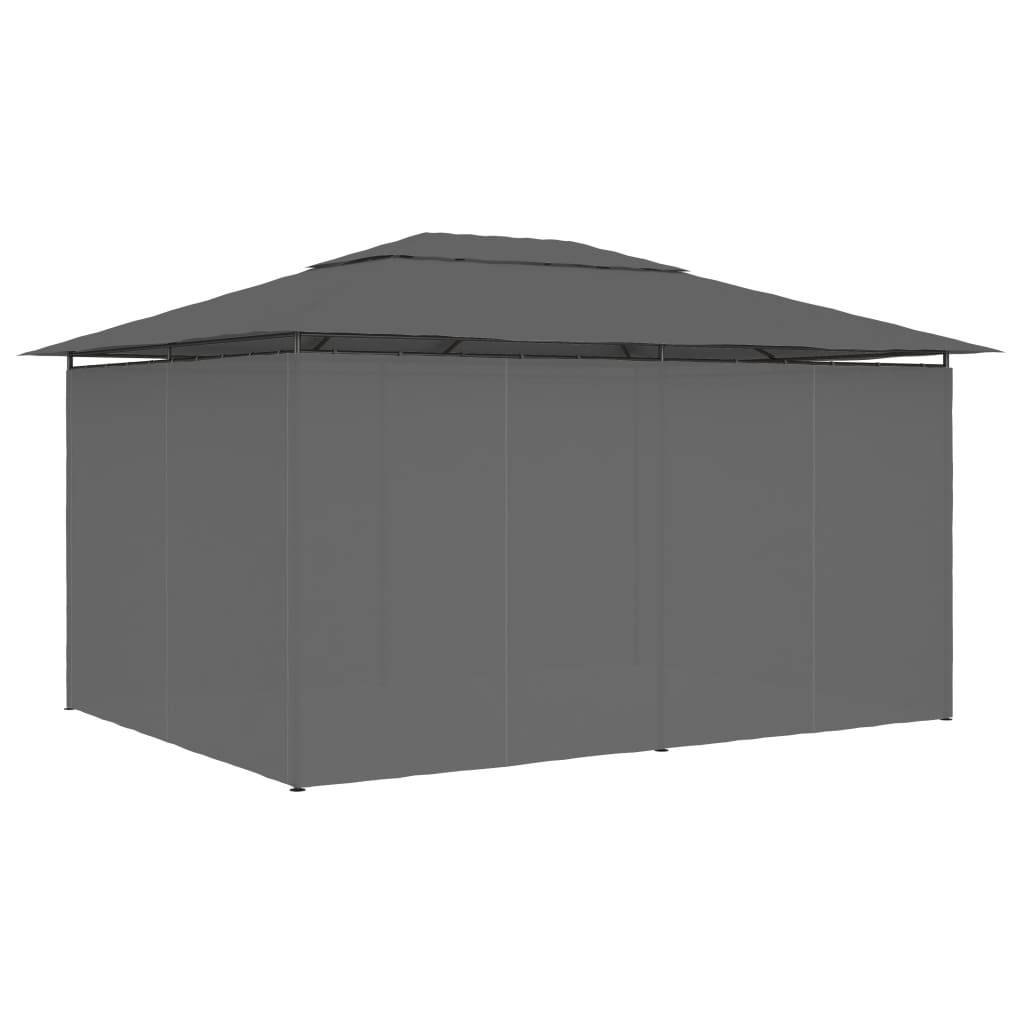 Tonnelle de Jardin avec Rideaux Acier et Tissu Polyester Toit Ventilé Anthracite 4x3 m – ComfortXL Outdoor Living - Image 4