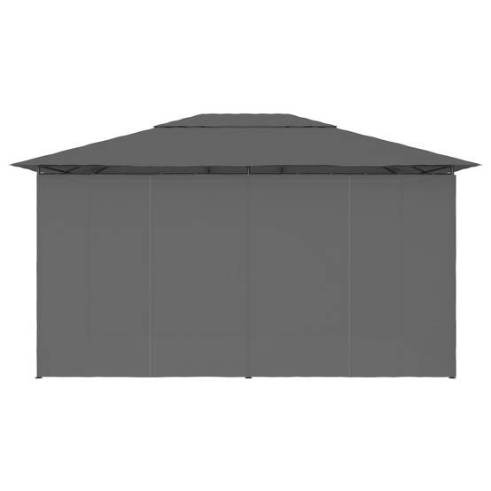 Tonnelle de Jardin avec Rideaux Acier et Tissu Polyester Toit Ventilé Anthracite 4x3 m – ComfortXL Outdoor Living - Image 5