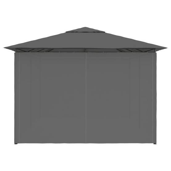 Tonnelle de Jardin avec Rideaux Acier et Tissu Polyester Toit Ventilé Anthracite 4x3 m – ComfortXL Outdoor Living - Image 6